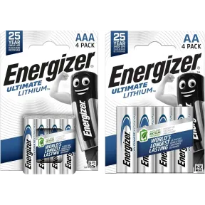 Pilas AA y AAA Energizer Ultimate Lithium - 8 unidades.