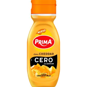 Salsa Cheddar Cero Prima. 260 gr, sin azúcar añadido