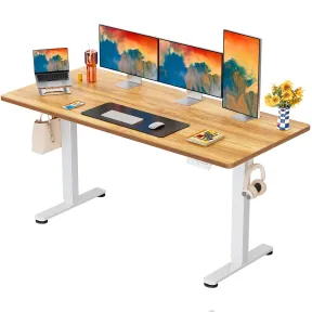 Escritorio Eléctrico Elevable ErGear 160x80cm en Nogal Oscuro