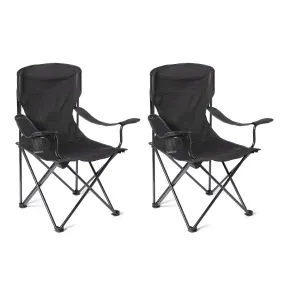 Silla de Camping Portátil Amazon Basics con Portavasos - Pack 2
