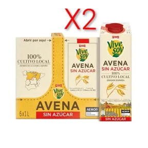 Bebida Vegetal de Avena Sin Azúcar Vivesoy - Pack de 6L
