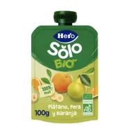 Bolsita ecológica de plátano, pera y naranja Hero Solo 100 g