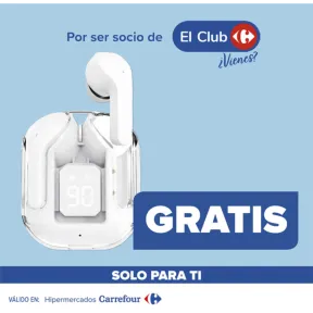 Obtén auriculares TWS Bluetooth gratis en Carrefour