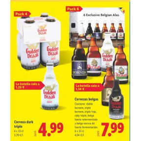 Pack de 6 cervezas belgas por 7,99 - Gulden Draak 4,99