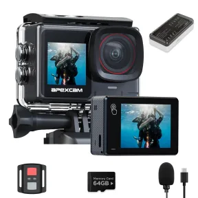 Cámara Deportiva 4K 64MP Apexcam X80pro con Doble Pantalla