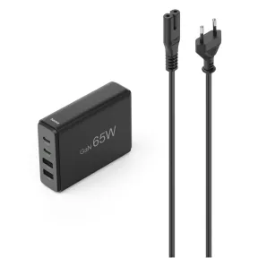 Estación de Carga Rápida GAN 65W con 4 Puertos USB Hama
