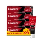 Pasta de Dientes Colgate Max White con Carbón Activado 4 x 75 ml