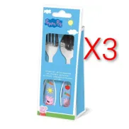 Cubiertos metálicos Peppa Pig: cuchara y tenedor (2 unidades)