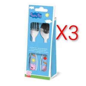 Cubiertos metálicos Peppa Pig: cuchara y tenedor (2 unidades)