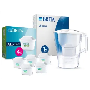 Jarra Filtrante BRITA Aluna + 5 Filtros MAXTRA PRO 2,4L