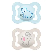 Chupete Air Azul Mate para Bebés 2-6 Meses, Pack de 2 uds