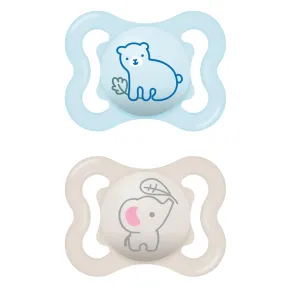 Chupete Air Azul Mate para Bebés 2-6 Meses, Pack de 2 uds