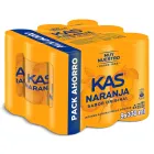 Pack de 9 latas de refresco Kas naranja, 2.97 litros