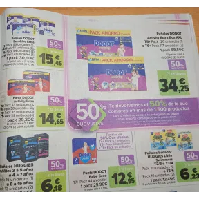 Carrefour: 50% de descuento en pañales Dodot del 11 al 25 de agosto