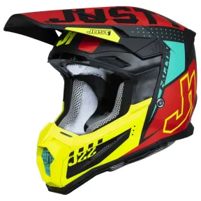 Casco Just1 J22-F Falcon Rojo Amarillo Negro para Cross