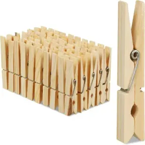 Pinzas de ropa de madera - Set de 100 unidades