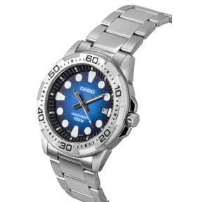 Reloj Casio MTD-140D-2AVDF: Azul, Acero y Resistente 100M