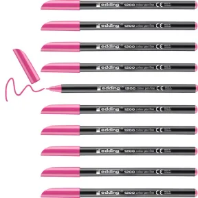 Rotuladores Punta de Fibra Edding 1200 - Caja de 10 Rosa
