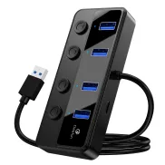 Hub USB 3.0 de 4 Puertos con Cable de 60cm y Alimentación
