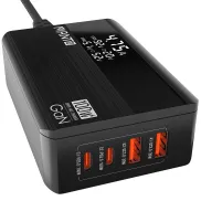 Cargador Rápido 100W GAN MANTO USB C con Pantalla LED