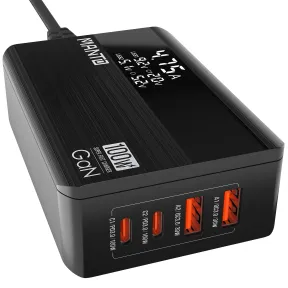 Cargador Rápido 100W GAN MANTO USB C con Pantalla LED