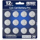Pilas de Litio CR2032 POWEROWL 3V, Paquete de 12 unidades