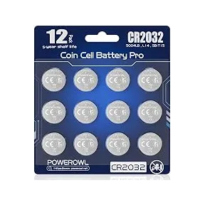 Pilas de Litio CR2032 POWEROWL 3V, Paquete de 12 unidades