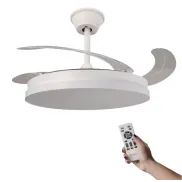 Ventilador de Techo LED Retráctil Blanco con Control Remoto
