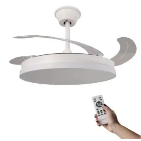 Ventilador de Techo LED Retráctil Blanco con Control Remoto