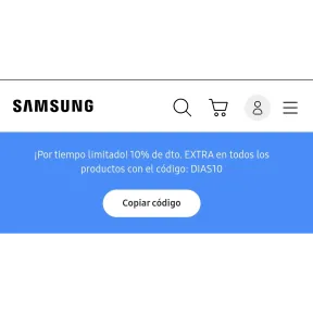 Descuento del 10% en toda la web de Samsung Plus