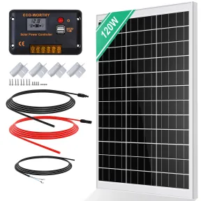 Placa Solar Monocristalina de 120W 12V ECO-WORTHY