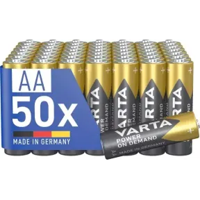 Pilas Alcalinas AA Varta - Pack de 50 Unidades