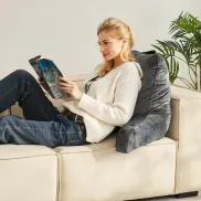 Almohada Grande de Lectura con Espuma Viscoelástica y Bolsillos