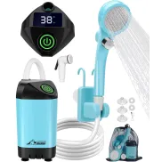 Ducha portátil de Camping con bomba y batería recargable