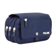 Estuche portatodo azul 4 cremalleras con solapa MILAN 1918