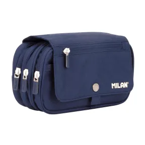 Estuche portatodo azul 4 cremalleras con solapa MILAN 1918
