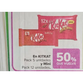 KitKat: 50% de descuento en pack de 5 y mini pack 12