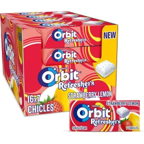 Chicles Sin Azúcar Fresa Limón Orbit Refreshers 16x7 u.