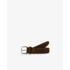 Cinturón de piel marrón trenzado para hombre SCALPERS