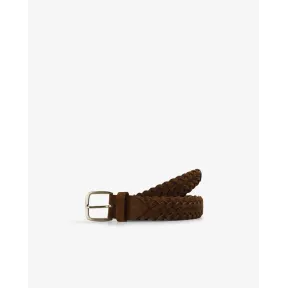 Cinturón de piel marrón trenzado para hombre SCALPERS