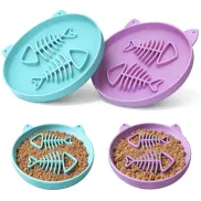 2 cuencos de silicona para alimentación lenta de gatos