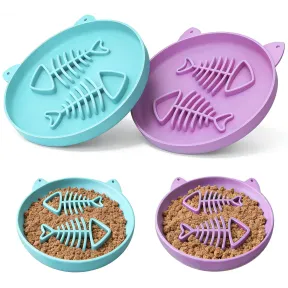 2 cuencos de silicona para alimentación lenta de gatos