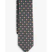 Corbata geométrica verde azulado de seda para hombre Scalpers