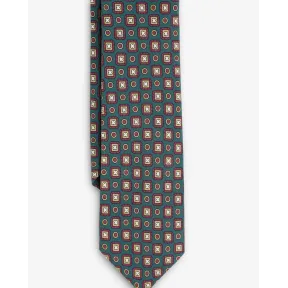 Corbata geométrica verde azulado de seda para hombre Scalpers