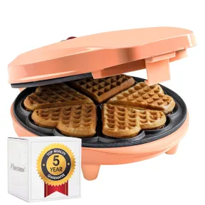 Gofrera Retro en Forma de Corazón con Luz, 700 W Antiadherente