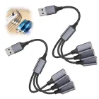 Divisor USB 1 a 3 para coche, PS4, portátil y smartphone