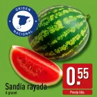 Sandía sin pepitas y rayada