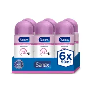 Desodorante Antitranspirante Roll-On Sanex Dermo+ 72h 6x50ml