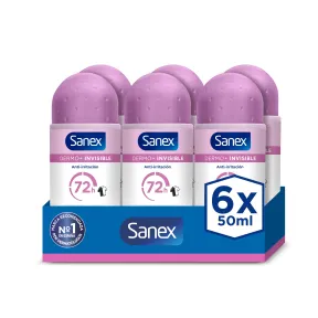 Desodorante Antitranspirante Roll-On Sanex Dermo+ 72h 6x50ml