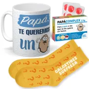 Divertido Kit Regalo: Taza Personalizada, Caramelos y Calcetines